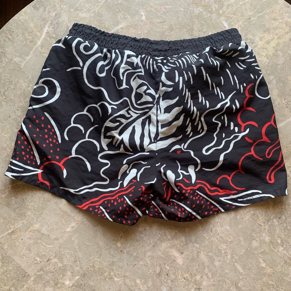 Stylish Black and Red Patterned Shorts
